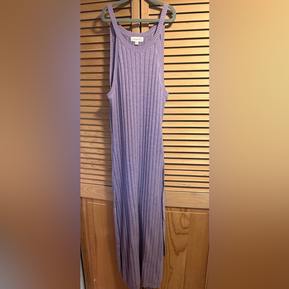 Sleeveless Purple Knit Dress